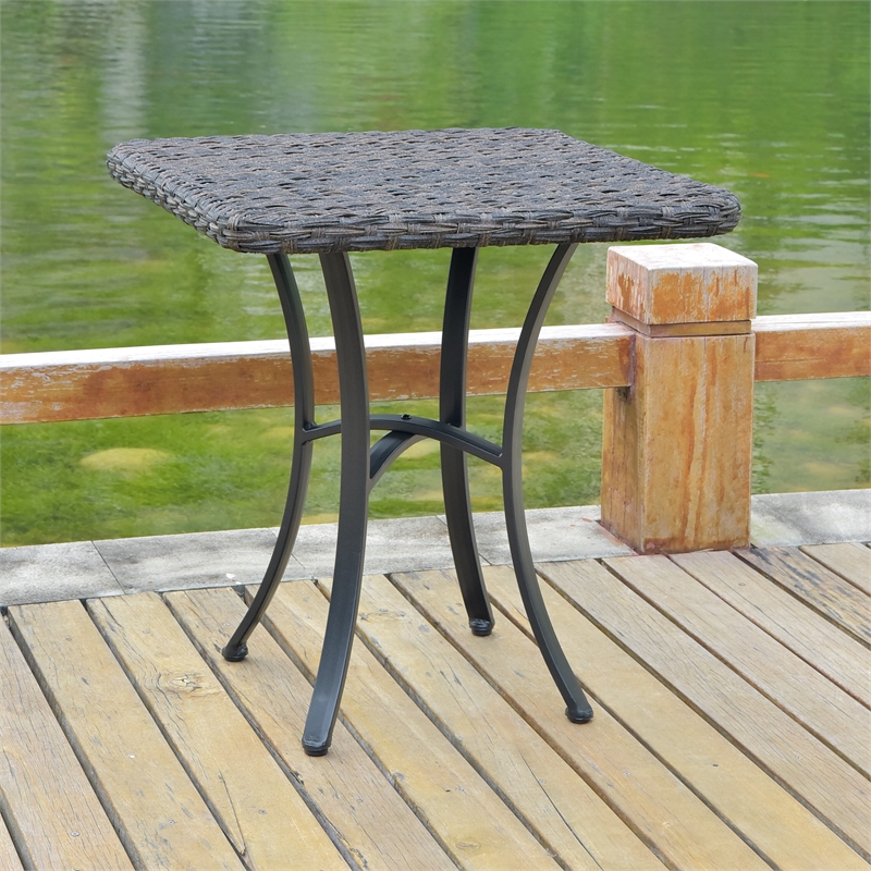 Ibiza 28-inch Resin Wicker Aluminum Bistro Table