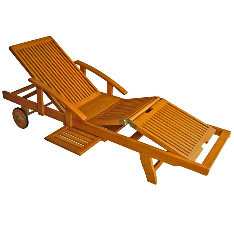 International Caravan Royal Tahiti Outdoor Chaise Lounge with Wheels