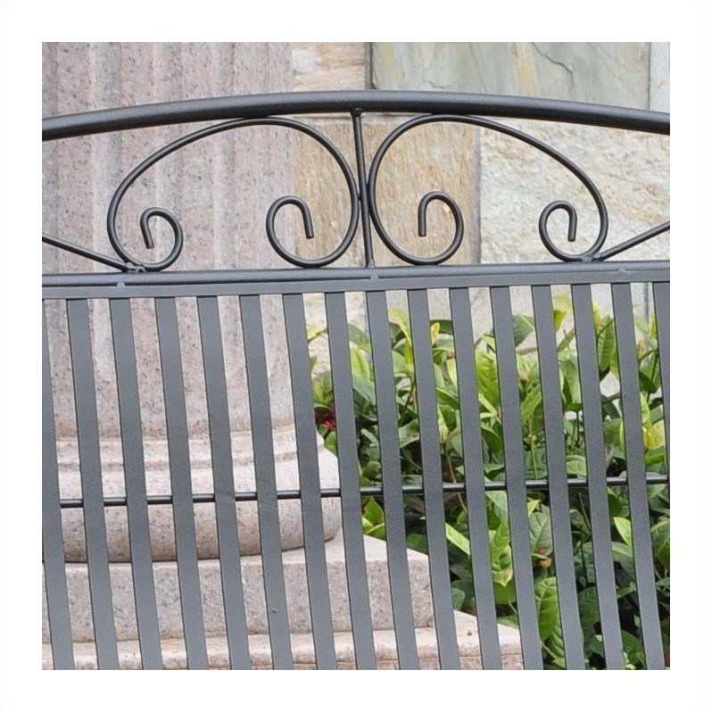 International Caravan Tropico Iron Patio Glider Loveseat in Black