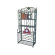 International Caravan Mandalay Iron Bakers Rack in Verdi Gris