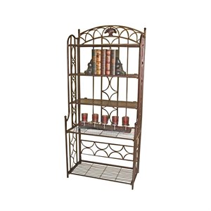 International Caravan Mandalay Iron Bakers Rack in Bronze