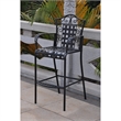 International Caravan Mandalay 3 Piece Iron Patio Pub Set in Black