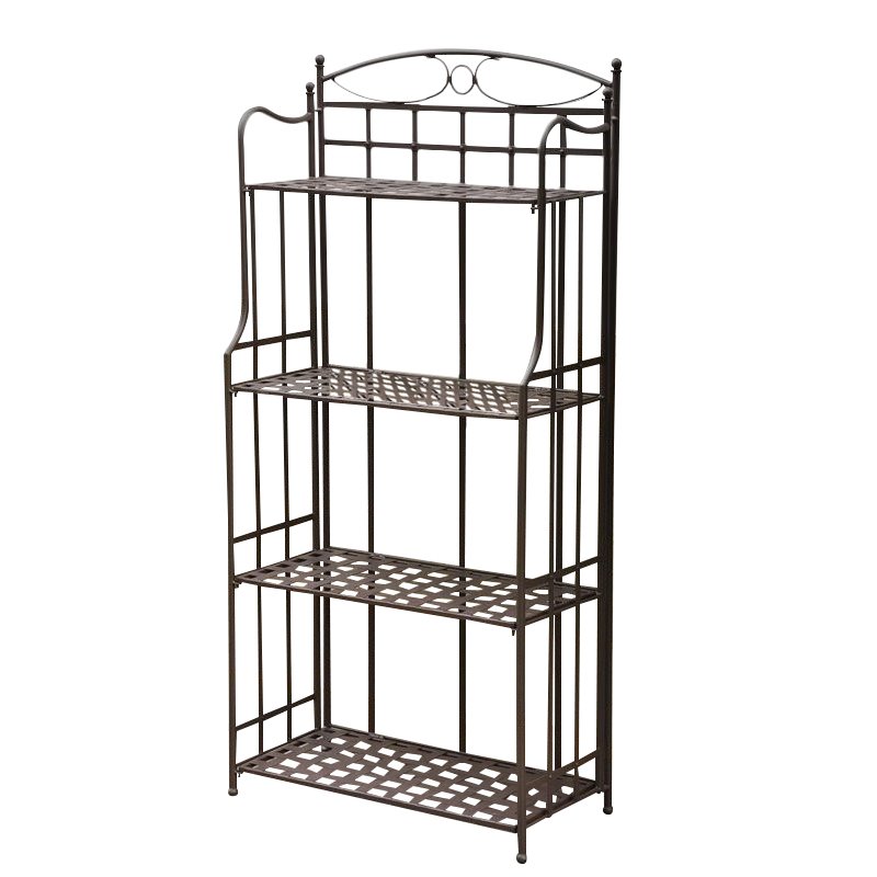 International Caravan Santa Fe 4 Tier Iron Bakers Rack in Matte Brown