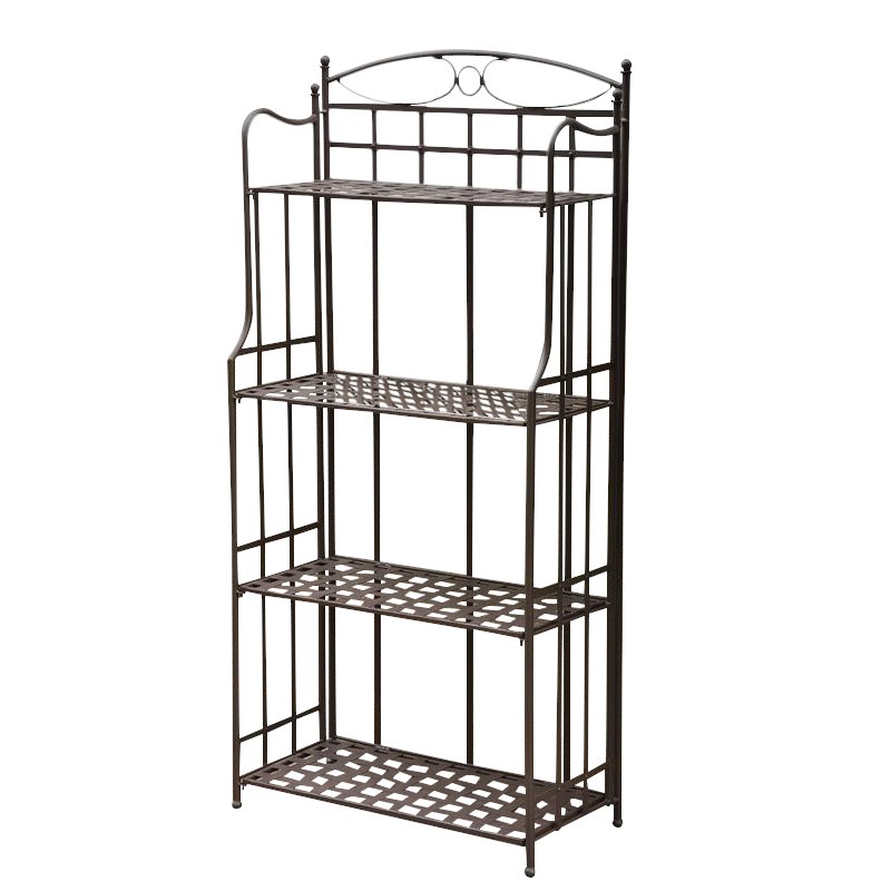 International Caravan Santa Fe 4 Tier Iron Bakers Rack in Matte Brown