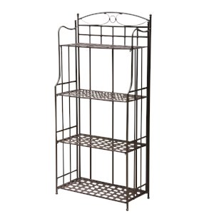 International Caravan Santa Fe 4 Tier Iron Bakers Rack in Matte Brown