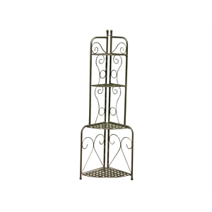International Caravan Mandalay 4 Tier Iron Corner Bakers Rack in Black