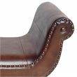 International Caravan Carmel Faux Leather Vanity Stool in Brown
