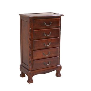 International Caravan Windsor 5 Drawer Jewelry Armoire in Walnut Stain