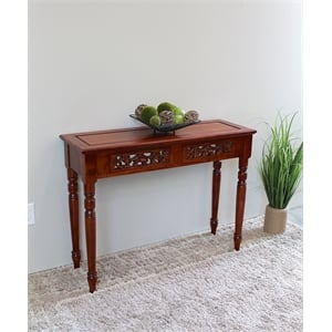 International Caravan Windsor 2 Drawer Console Table in Walnut Stain