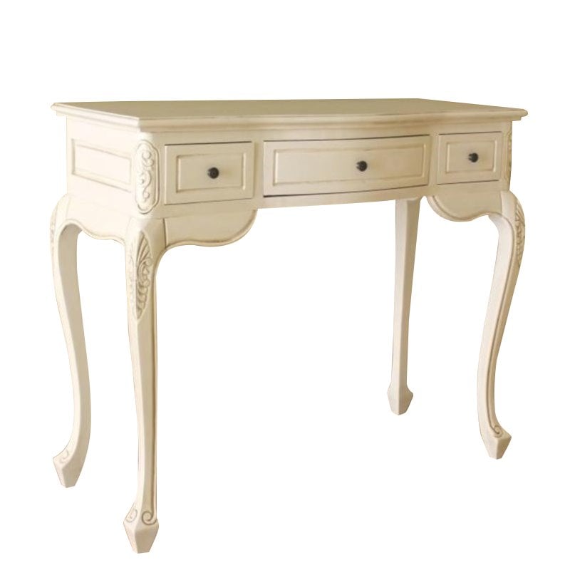 International Caravan Windsor Hand Carved Vanity Desk in Antique White
