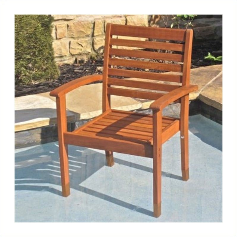 International Caravan Royal Tahiti Oslo Chair in Balau Stain(Set of 2)