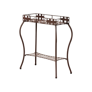 International Caravan Santa Fe Iron Potting Bench in Brown