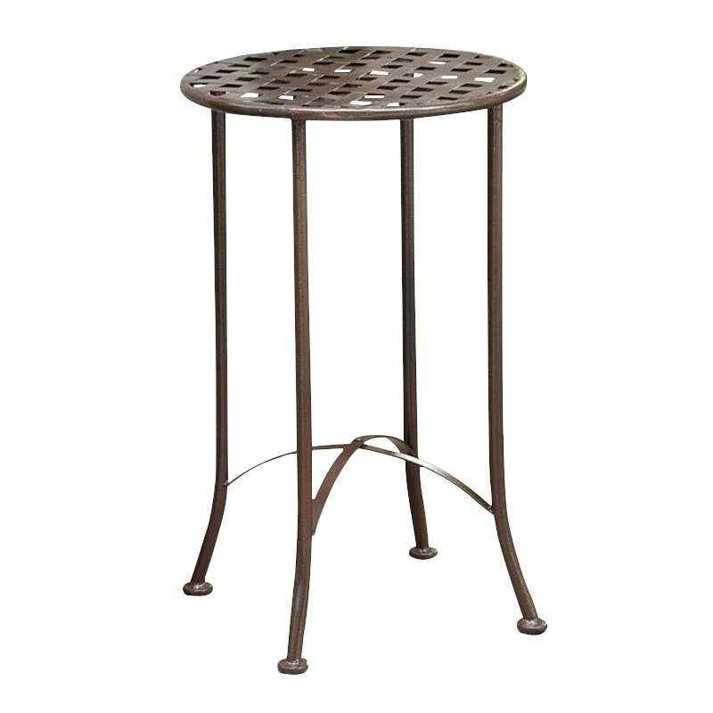 International Caravan Mandalay Iron Patio Side Table in Matte Brown