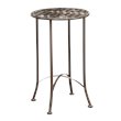 International Caravan Mandalay Iron Patio Side Table in Matte Brown