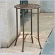 International Caravan Mandalay Iron Patio Side Table in Matte Brown