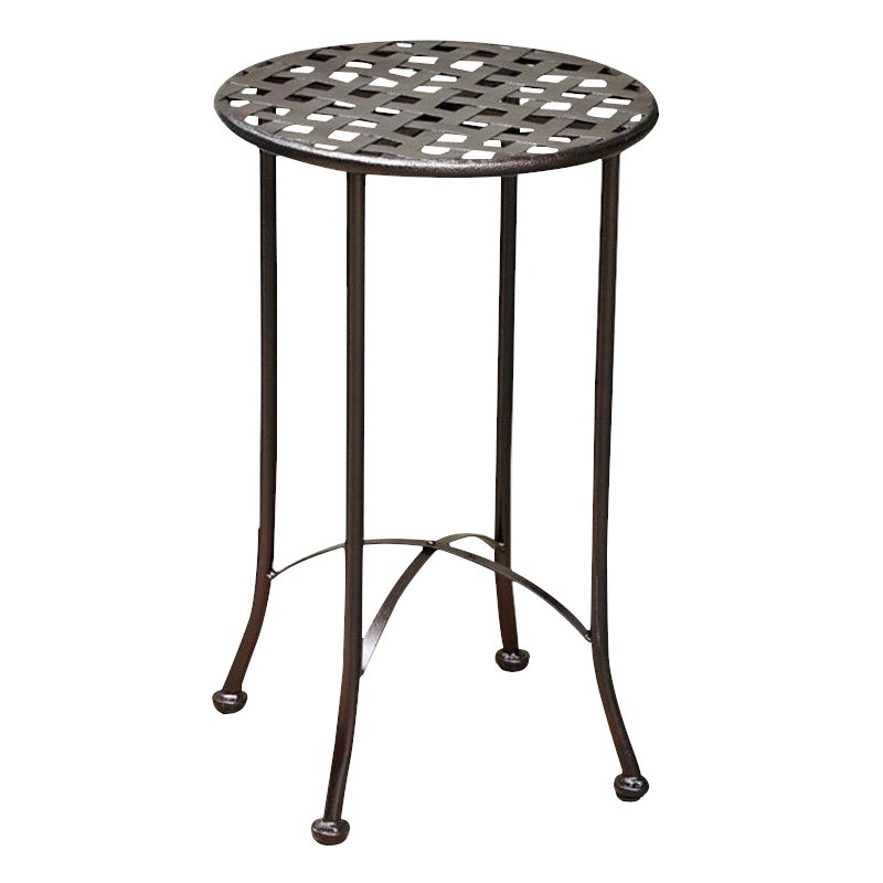 International Caravan Mandalay Iron Patio Side Table in Bronze