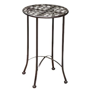 International Caravan Mandalay Iron Patio Side Table in Bronze