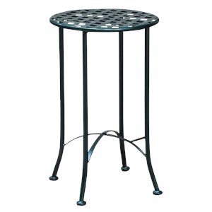 International Caravan Mandalay Iron Patio Side Table in Verdi Gris