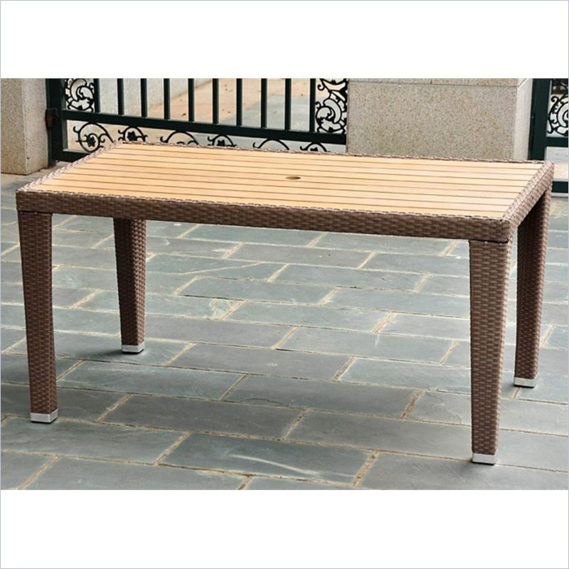 International Caravan Barcelona Patio Dining Table in Antique Brown