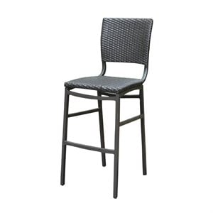 International Caravan Barcelona 32&quot Patio Bar Stool in Black (Set of 2)