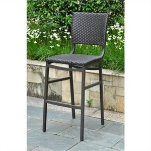 International Caravan Barcelona Patio Bar Stool in Black (Set of 2)