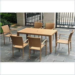 International Caravan Barcelona 7 Piece Patio Dining Set in Honey