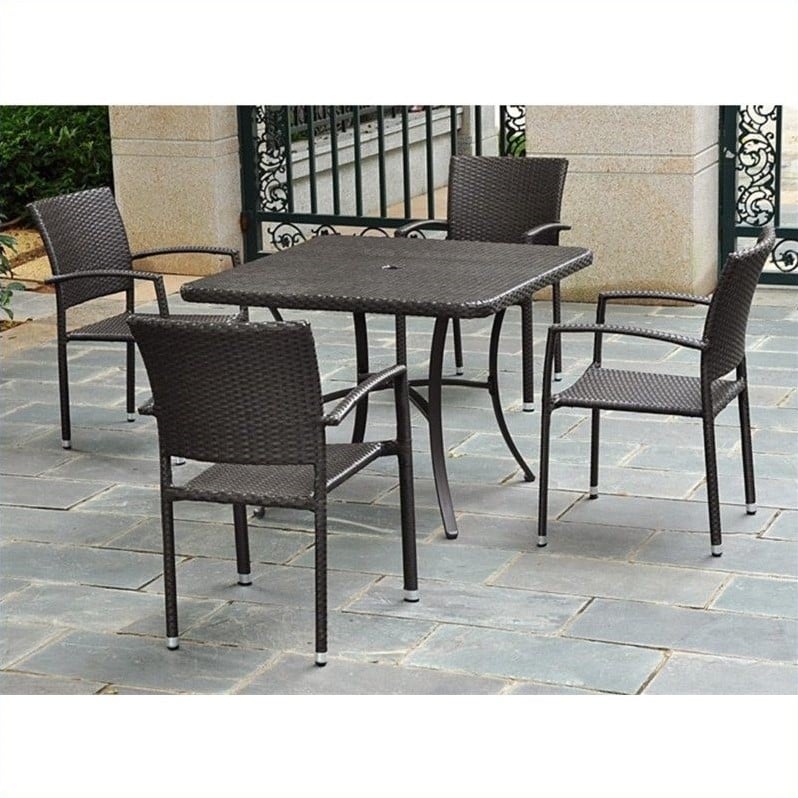 International Caravan Barcelona Patio Dining Table in Chocolate