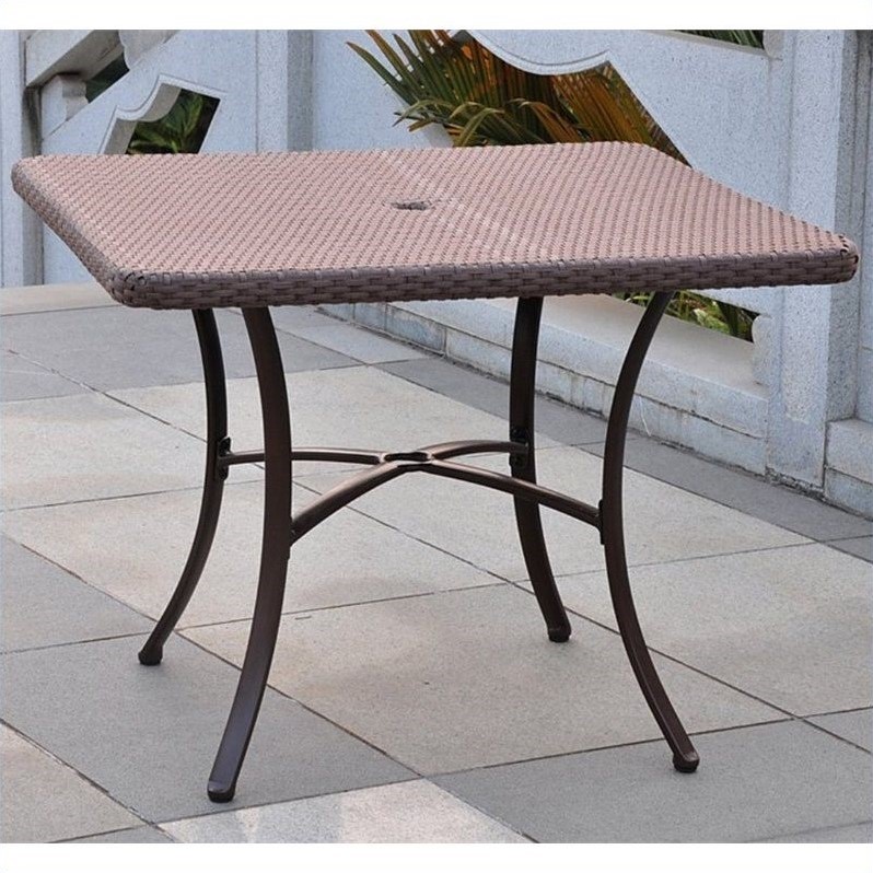 International Caravan Barcelona Patio Dining Table in Antique Brown