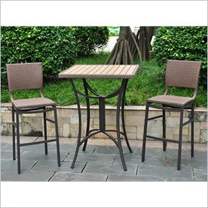 International Caravan Barcelona 3 Piece Patio Pub Set in Antique Brown