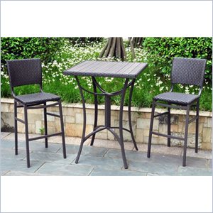 International Caravan Barcelona 3 Piece Patio Pub Set in Antique Black
