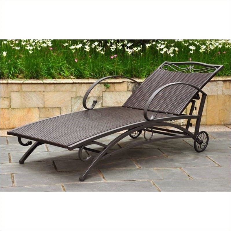 International Caravan Valencia Patio Chaise Lounge in Chocolate