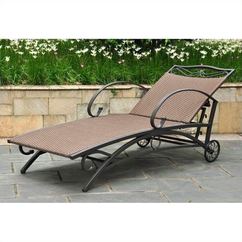 International Caravan Valencia Patio Chaise Lounge in Antique Brown