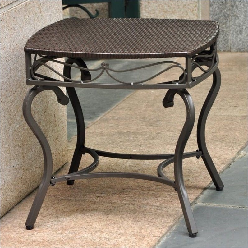 International Caravan Valencia Patio Side Table in Chocolate