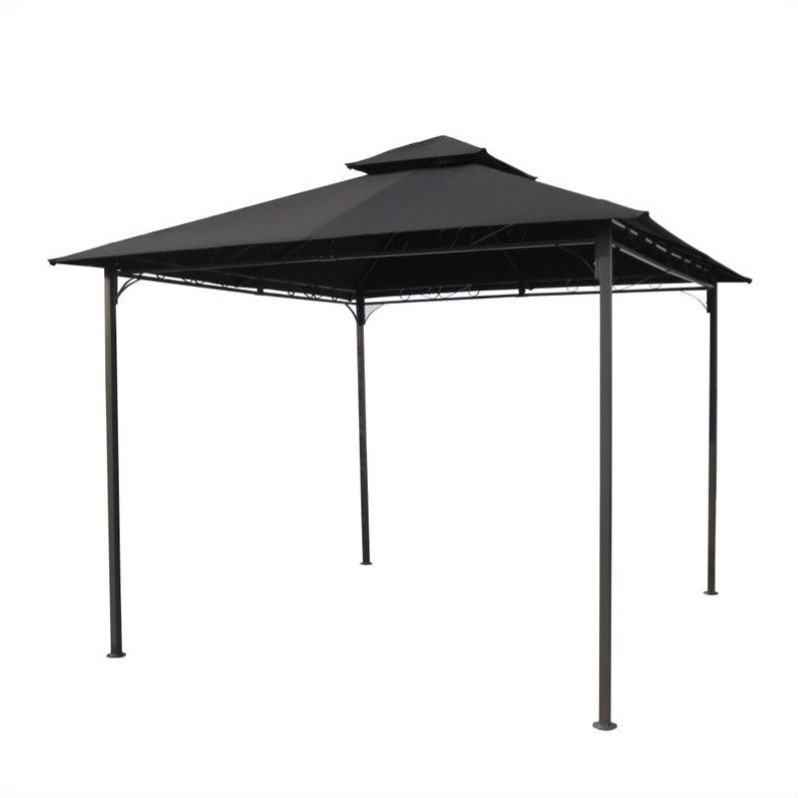 International Caravan Hamilton Outdoor Canopy Gazebo in Black