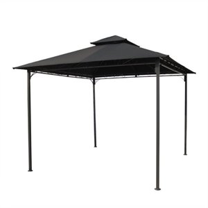 International Caravan Hamilton Outdoor Canopy Gazebo in Black