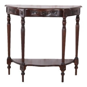 International Caravan Windsor Mozie Half Moon Console Table in Walnut