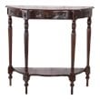 International Caravan Windsor Mozie Half Moon Console Table in Walnut