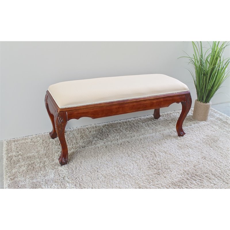 International Caravan Windsor Indoor Bench in Walnut Stain