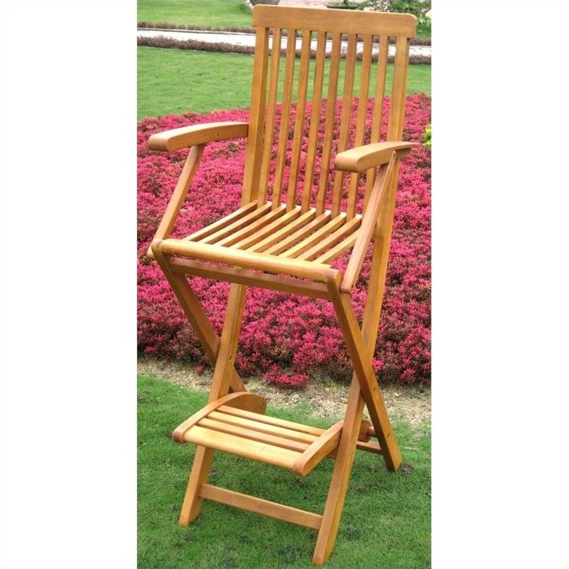 International Caravan Royal Tahiti Outdoor Patio Folding Bar Stool (Set of 2)