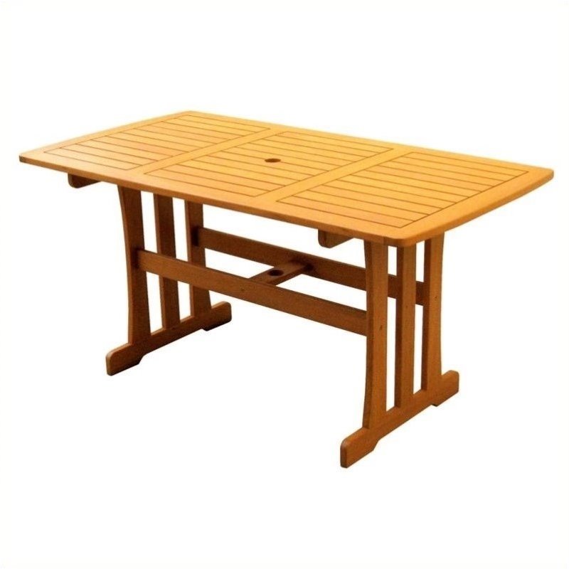 International Caravan Royal Tahiti Rectangular Outdoor Patio Dining Table