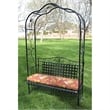 International Caravan Mandalay Iron Patio Arbor Bench in Antique Black