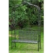 International Caravan Mandalay Iron Patio Arbor Bench in Antique Black