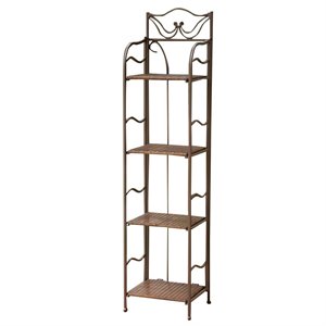 International Caravan Valencia 4 Tier 13&quot Bakers Rack in Antique Brown