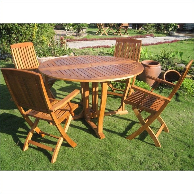 International Caravan Marbella 5 Piece Wood Patio Dining Set