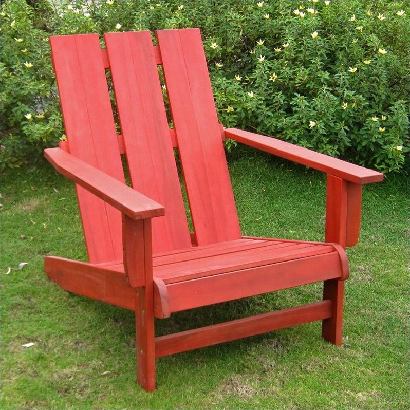 International Caravan Royal Fiji Large Adirondack Patio Chair in Red
