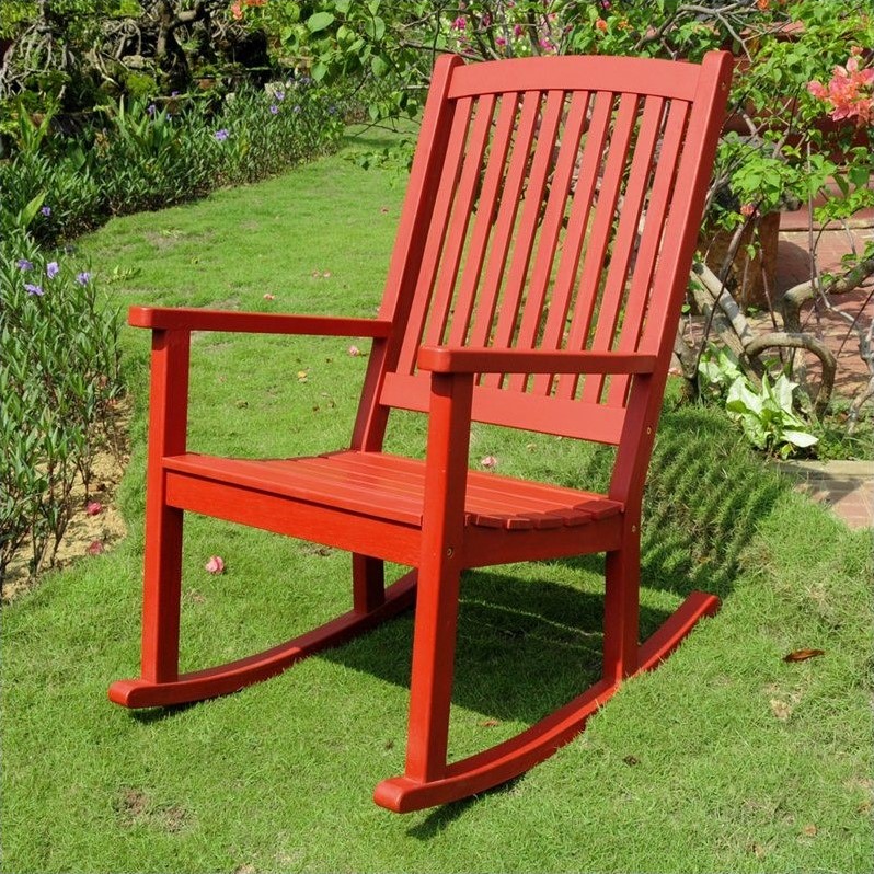 International Caravan Royal Fiji Large Porch Rocker in Barn Red