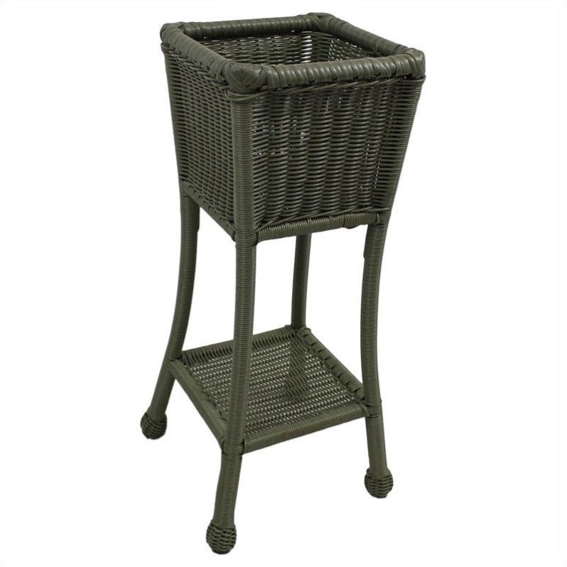 International Caravan Chelsea Resin Plant Stand in Antique Moss