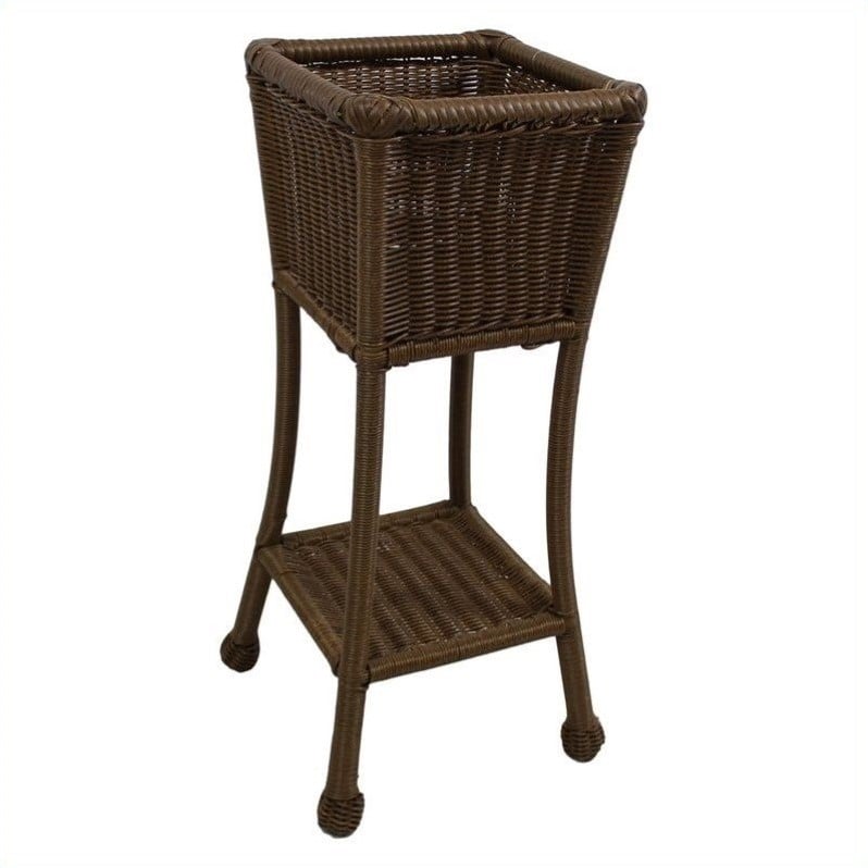 International Caravan Chelsea Resin Plant Stand in Mocha