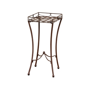 International Caravan Santa Fe Iron Patio Plant Stand in Brown