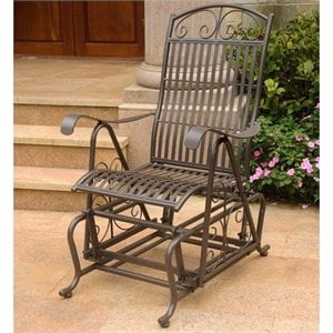 International Caravan Mandalay Single Iron Patio Glider in Matte Brown